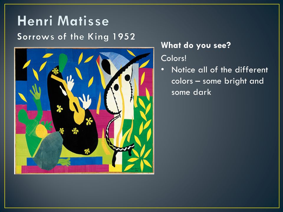 Henri Matisse Sorrows of the King 1952