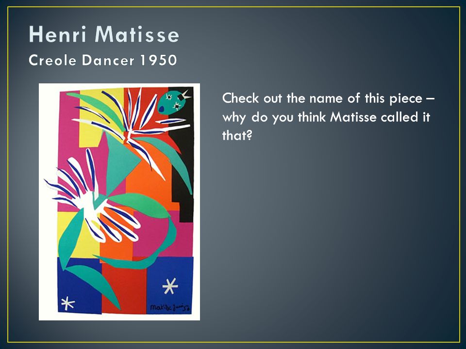 Henri Matisse Creole Dancer 1950