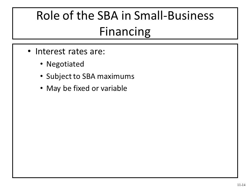 Role of the SBA in Small-Business Financing