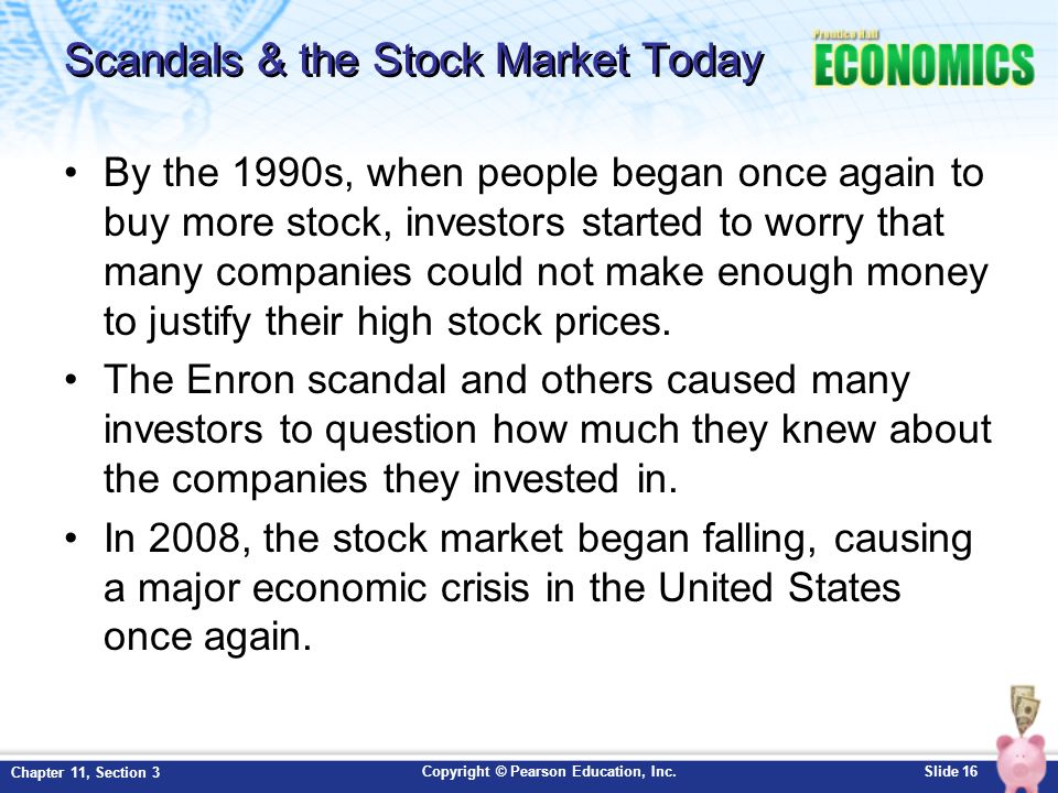 Scandals & the Stock Market Today