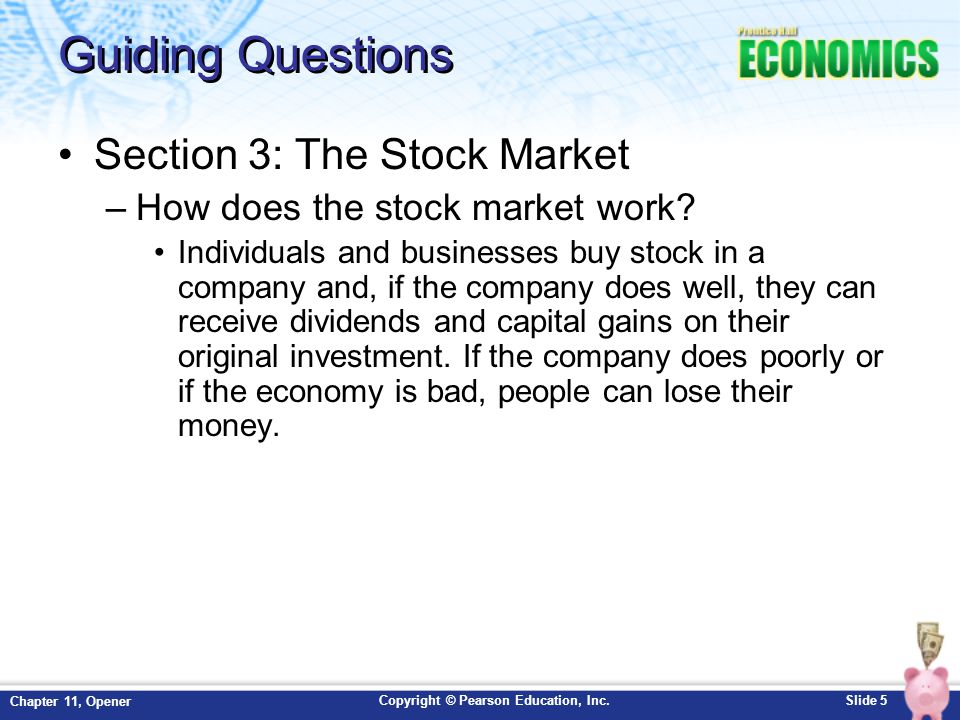 Guiding Questions Section 3: The Stock Market