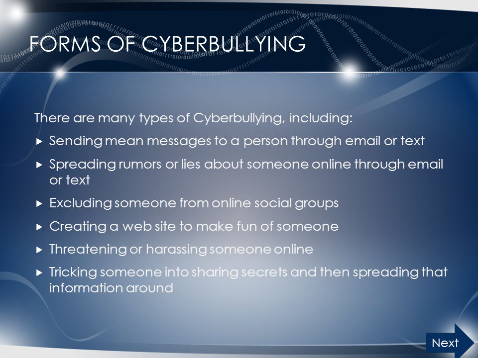 Forms of CyberBullying