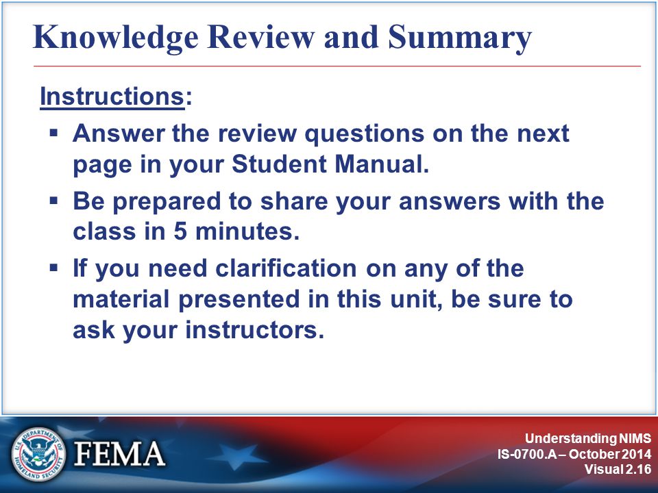 Knowledge Review and Summary