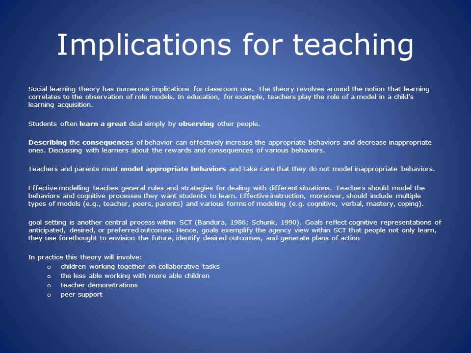 Implications for teaching