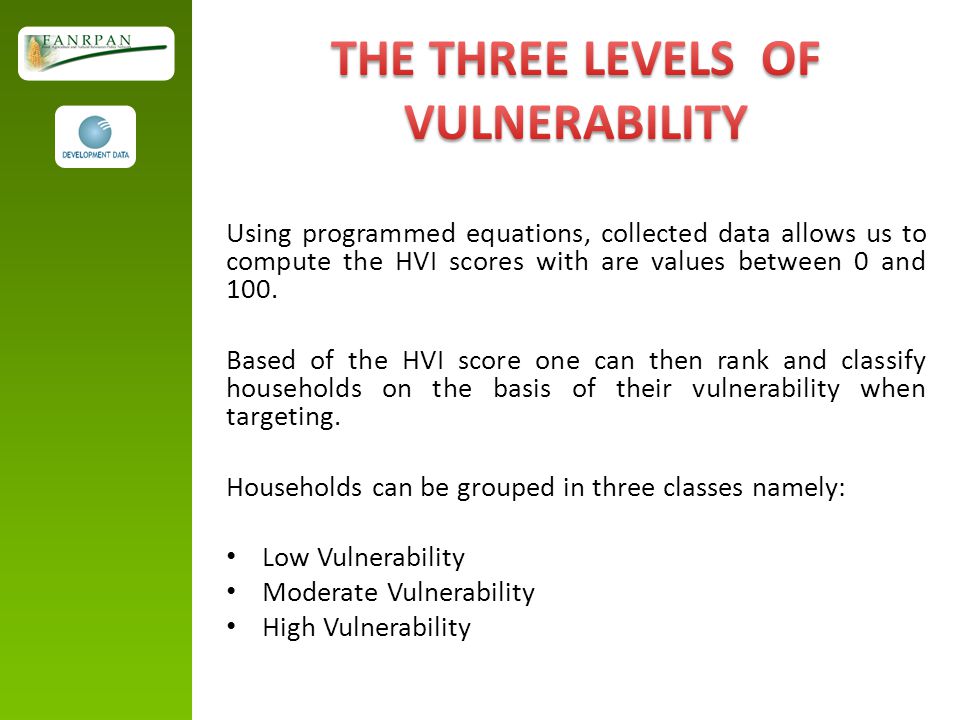 THE THREE LEVELS OF VULNERABILITY