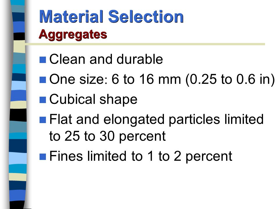 Material Selection Aggregates