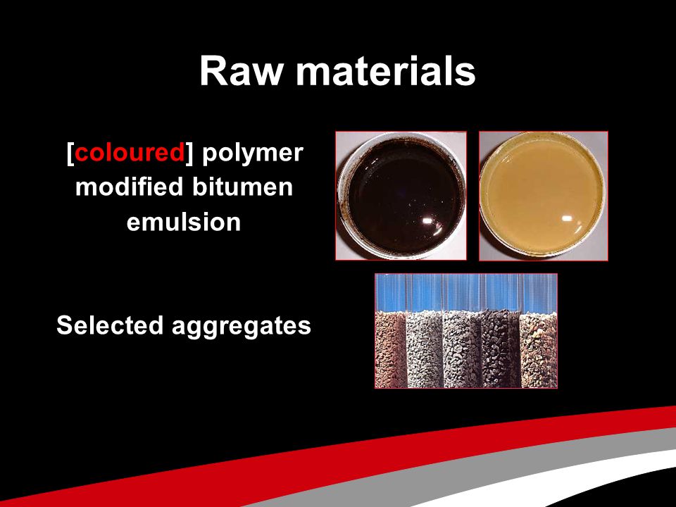 [coloured] polymer modified bitumen emulsion