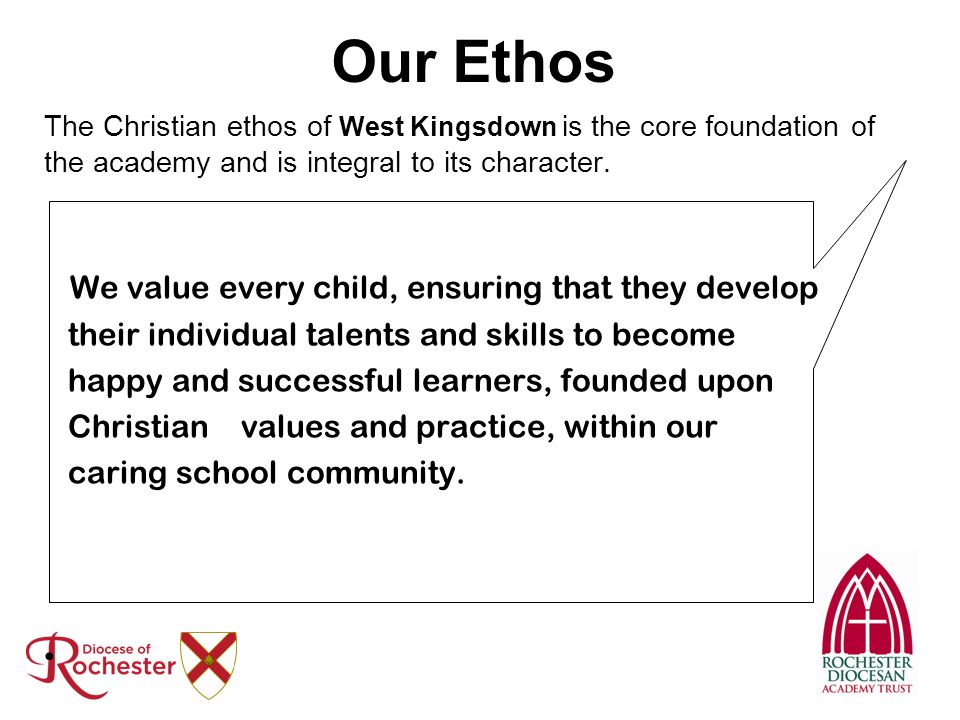 Our Ethos We value every child, ensuring that they develop