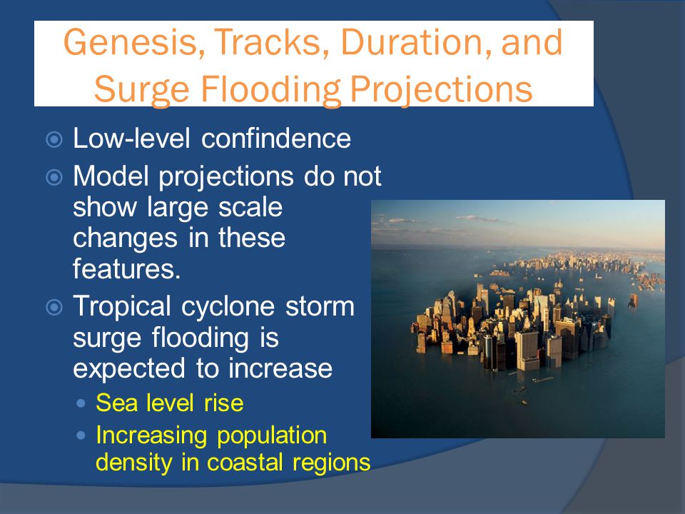 Genesis, Tracks, Duration, and Surge Flooding Projections