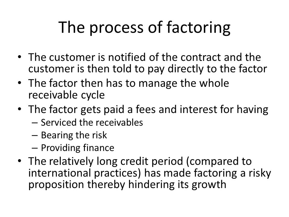 The process of factoring
