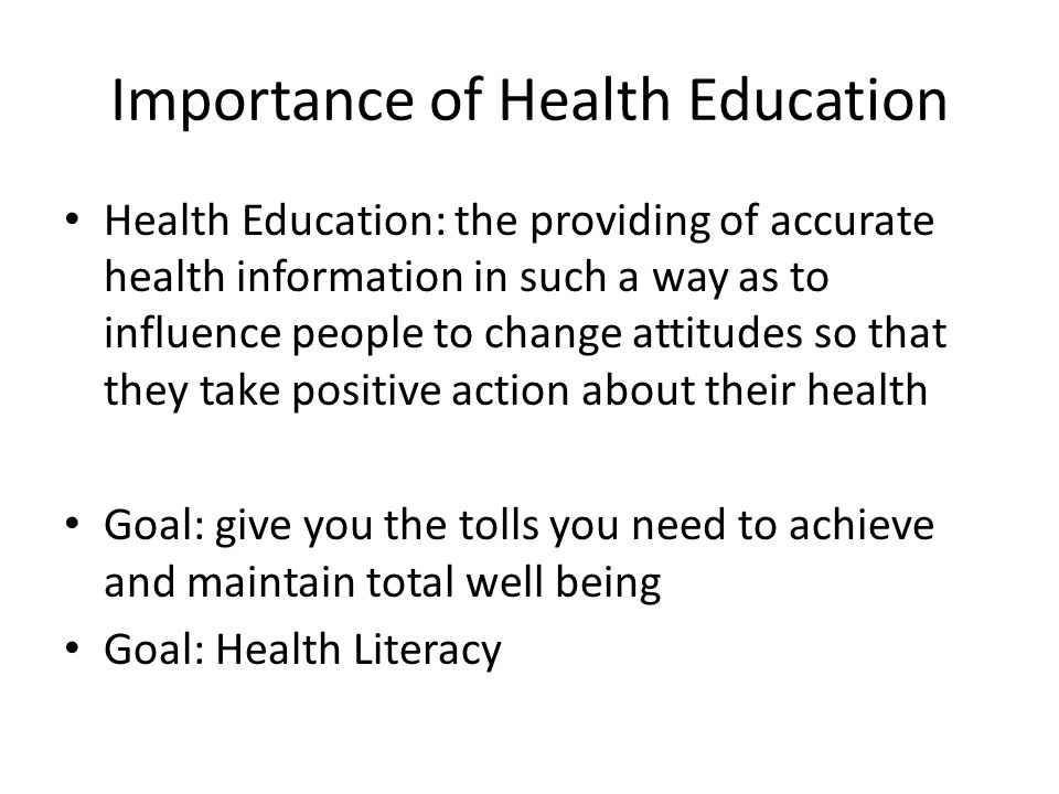 Importance of Health Education