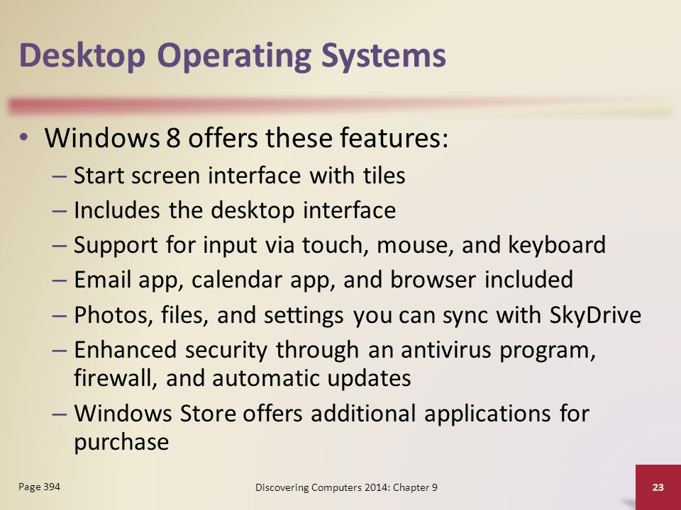 Desktop Operating Systems