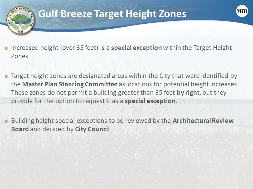 Gulf Breeze Target Height Zones