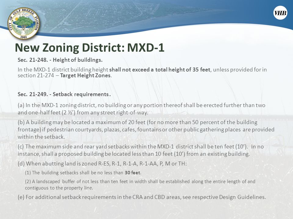 New Zoning District: MXD-1
