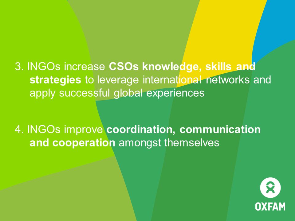 3. INGOs increase CSOs knowledge, skills and