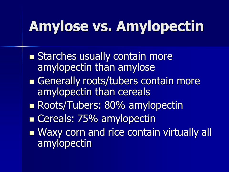 Amylose vs. Amylopectin
