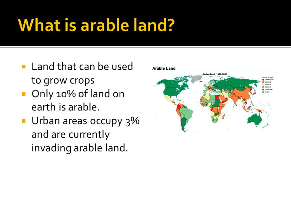 What is arable land Land that can be used to grow crops