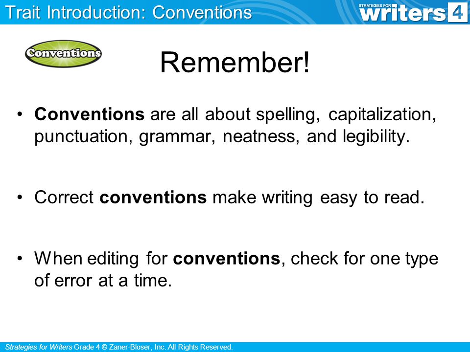 Remember! Trait Introduction: Conventions