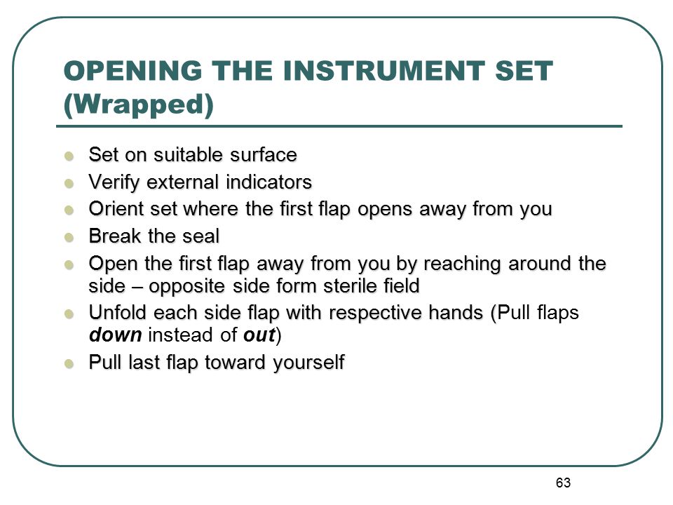 OPENING THE INSTRUMENT SET (Wrapped)