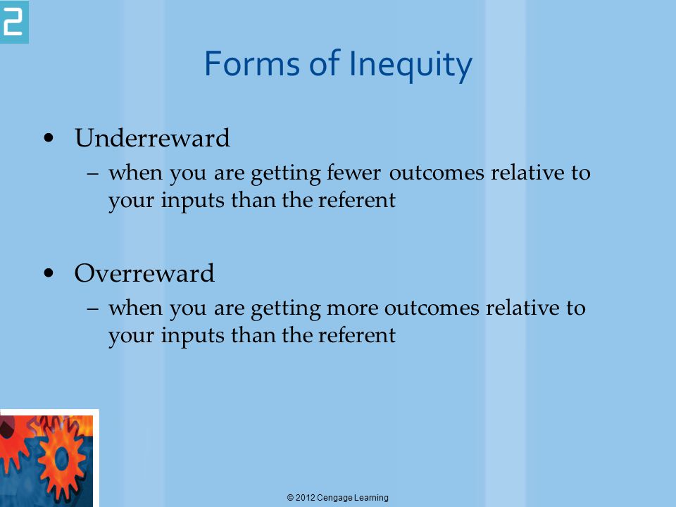 Forms of Inequity Underreward Overreward