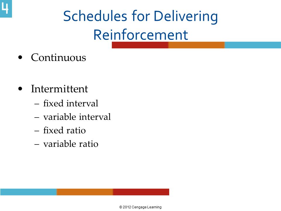 Schedules for Delivering Reinforcement
