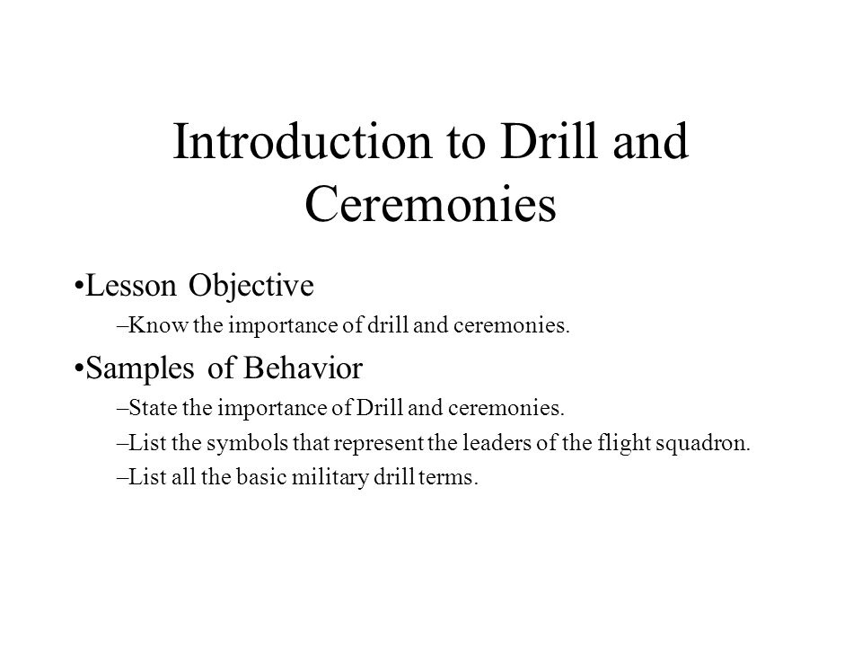Introduction to Drill and Ceremonies
