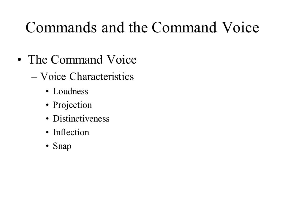 Commands and the Command Voice
