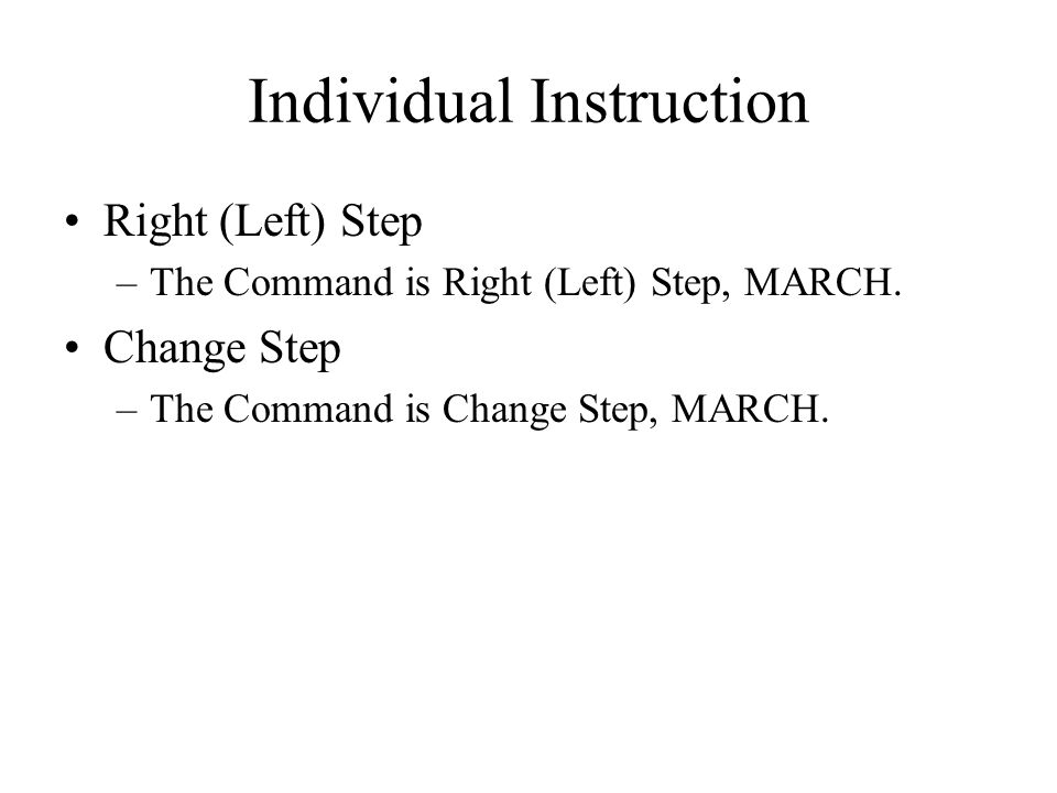 Individual Instruction