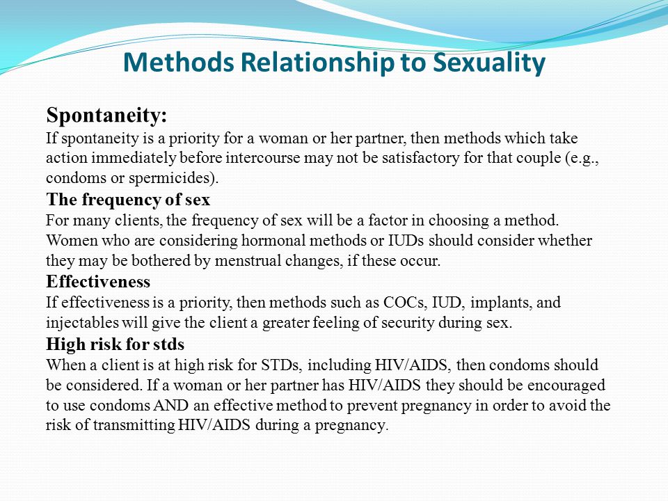Methods Relationship to Sexuality