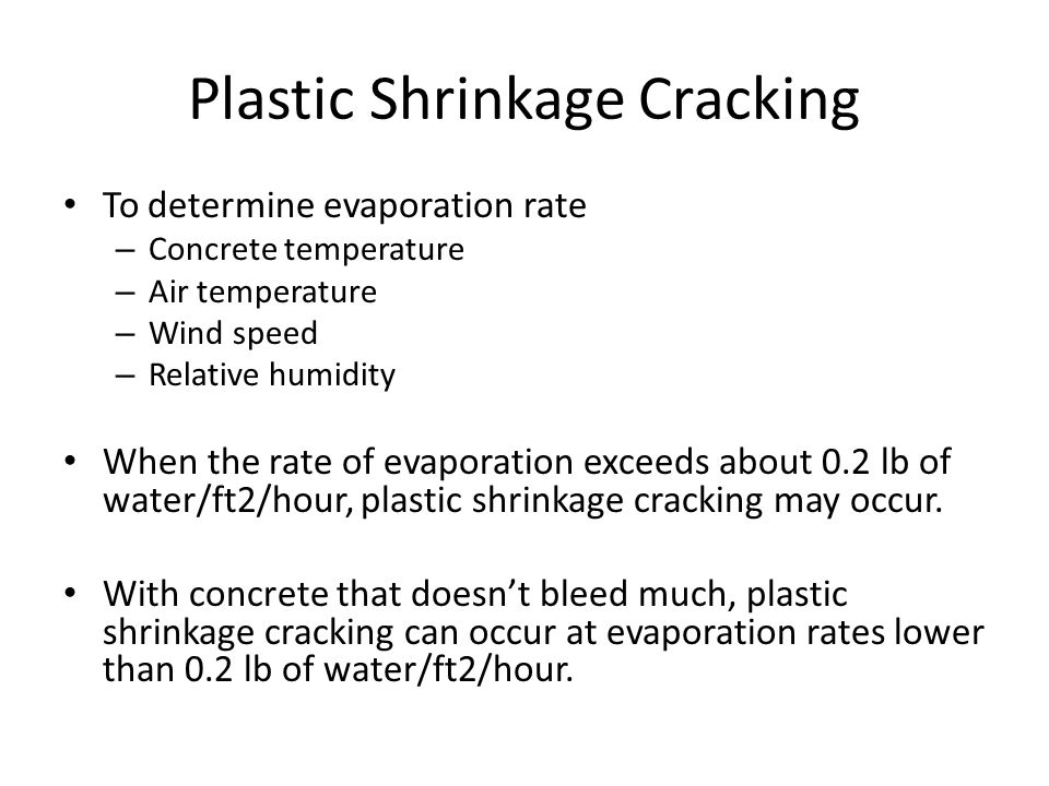Plastic Shrinkage Cracking