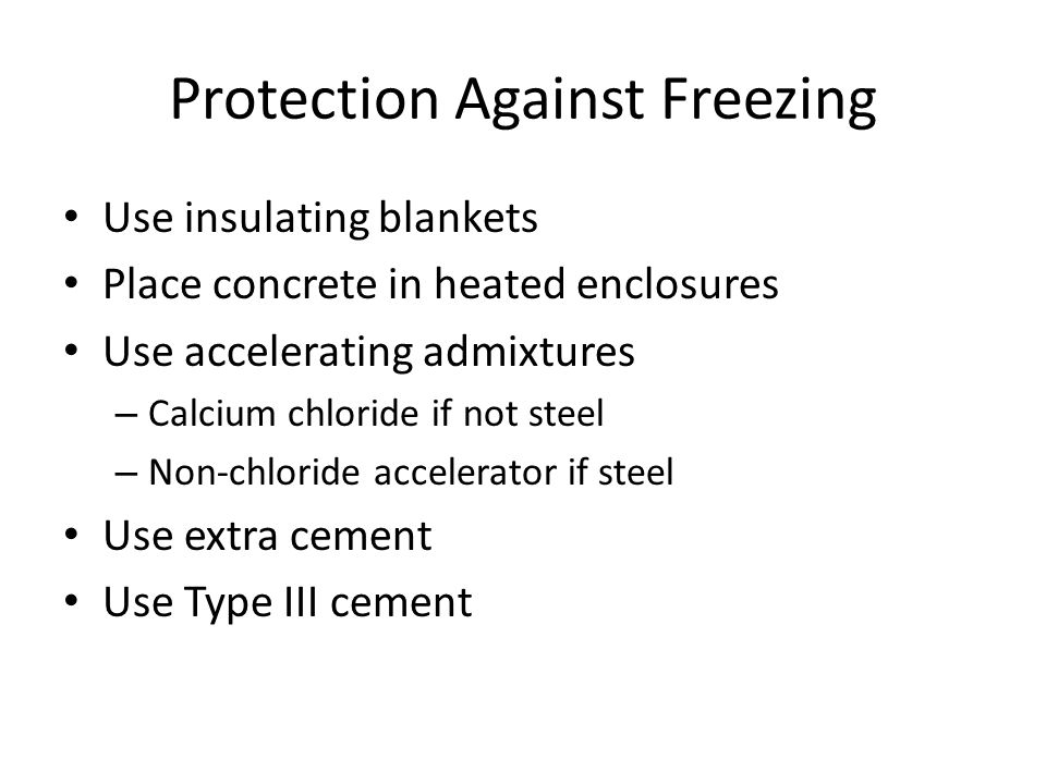 Protection Against Freezing