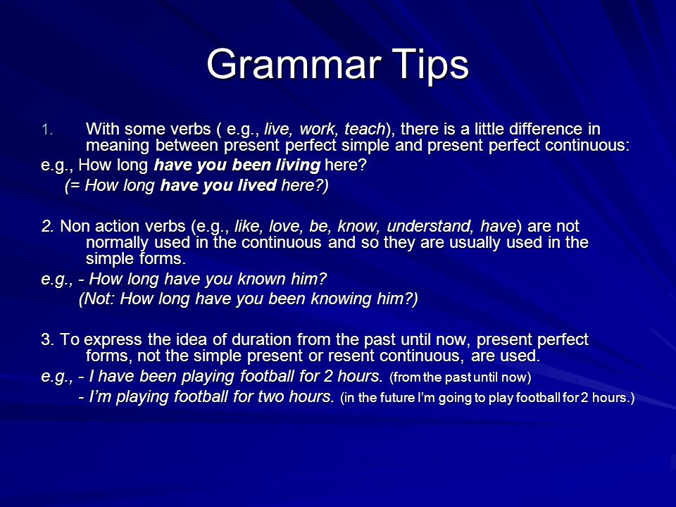 Grammar Tips