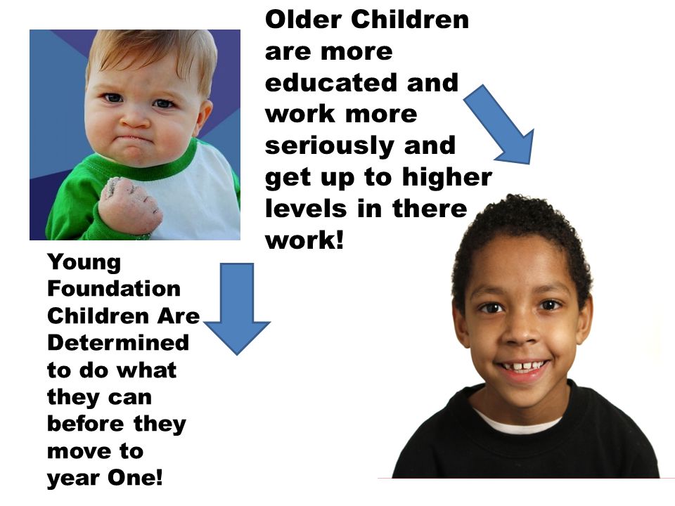 Older Children are more educated and work more seriously and get up to higher levels in there work!