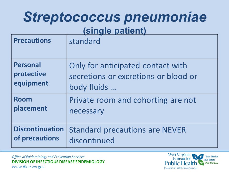 Streptococcus pneumoniae (single patient)