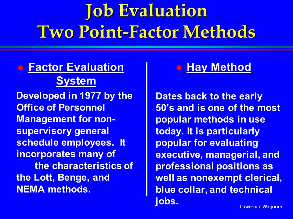 Hay Job Evaluation System Chart