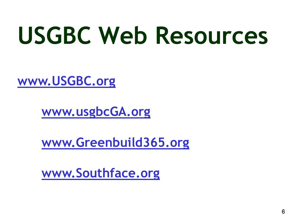 USGBC Web Resources