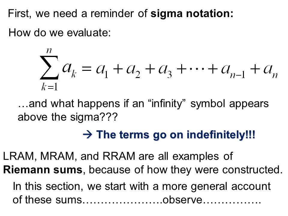 First, we need a reminder of sigma notation: