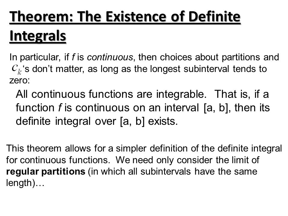 Theorem: The Existence of Definite Integrals