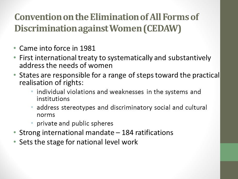 Convention on the Elimination of All Forms of Discrimination against Women (CEDAW)