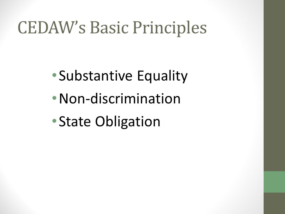 CEDAW’s Basic Principles