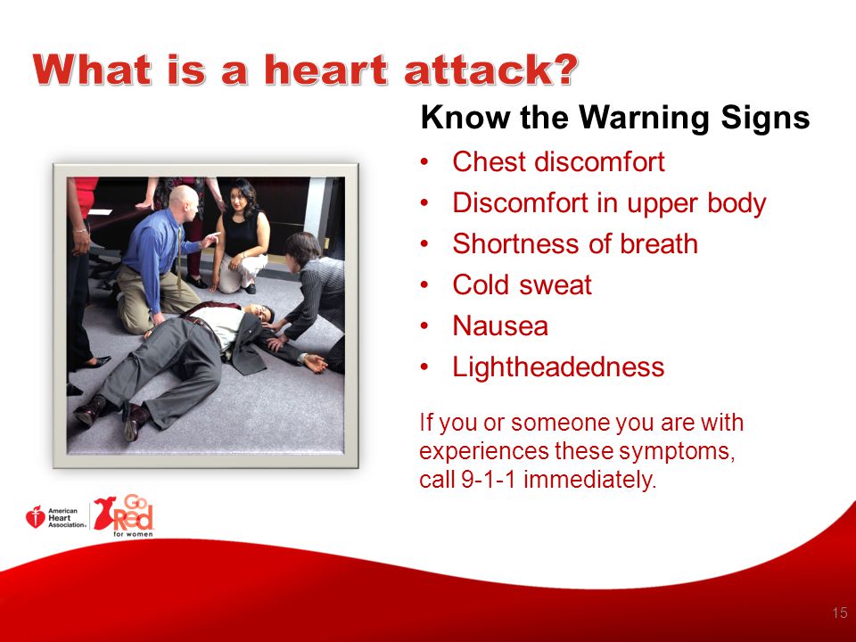 What is a heart attack Know the Warning Signs Chest discomfort