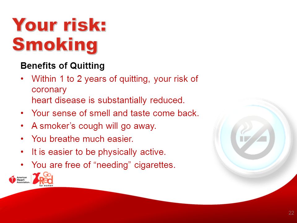 Your risk: Smoking Benefits of Quitting