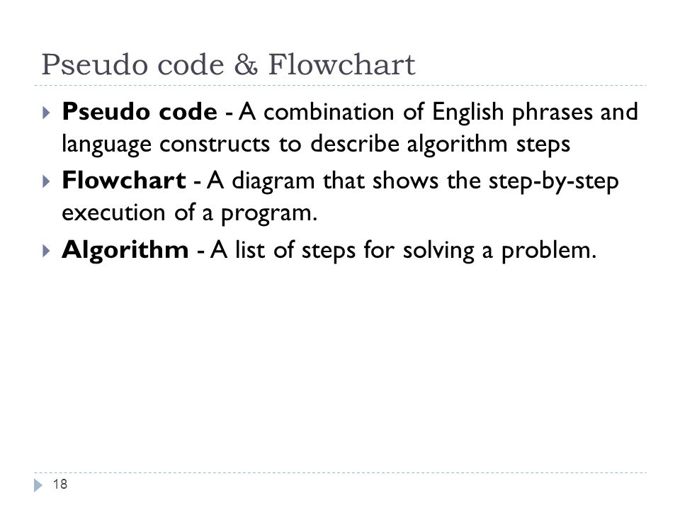 Pseudo code & Flowchart