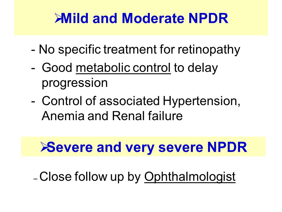 Severe and very severe NPDR