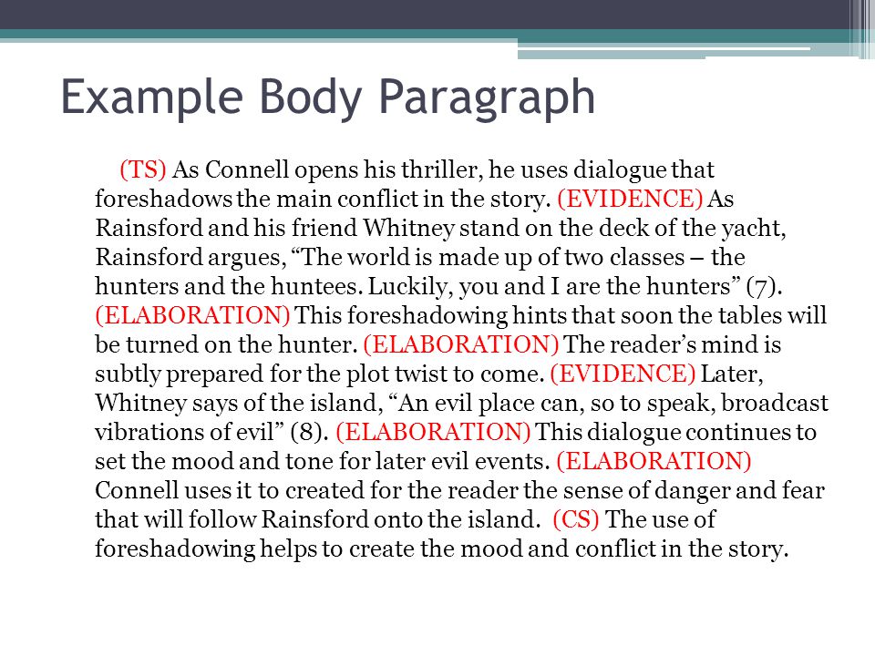 Example Body Paragraph