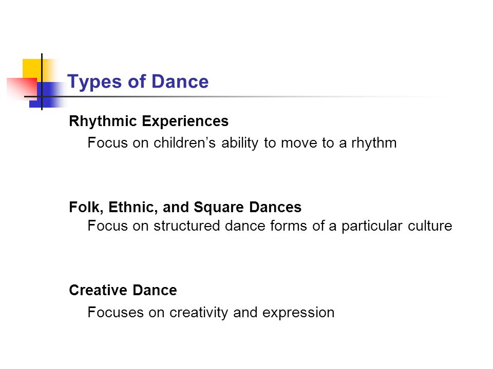 Types of Dance Rhythmic Experiences