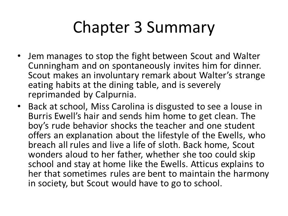 Chapter 3 Summary