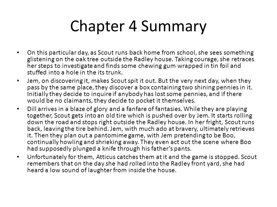 Chapter 4 Summary