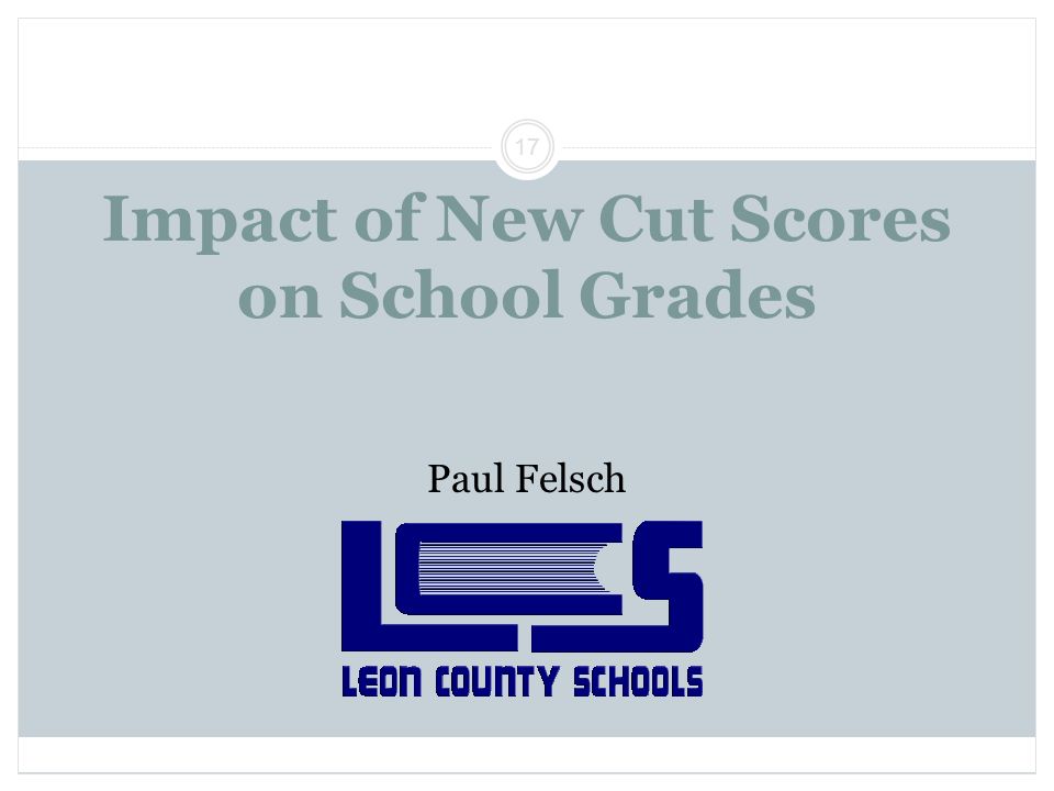 Impact of New Cut Scores on School Grades