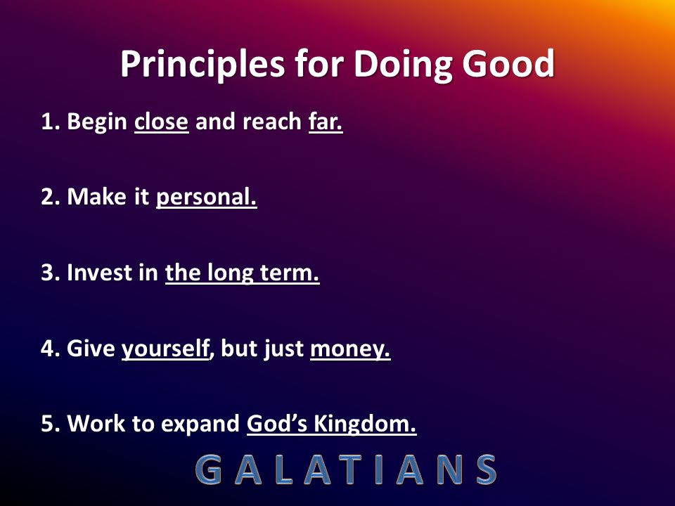 Principles for Doing Good
